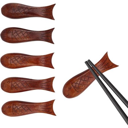 6 Stykker Restaurant Pindstøtter, Pindstøtter, Træ Pindstøtter, Pindstøtteholder, Træ, Fiskeform, til Restauranter, Hjem, Gryderet