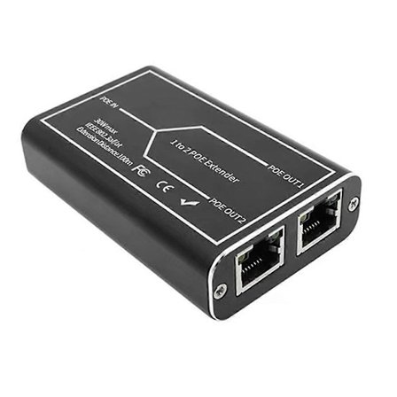 Gigabit Poe Extender 2 Port 1000m Netværk Switch Repeater 30w Ieee802.3af/at Plugplay Til Poe Switch Nvr Ip Kamera