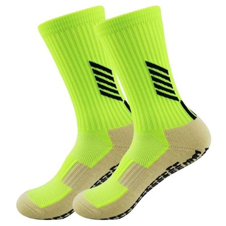 Halkskyddade fotbollssockor. Halkskyddade sportstrumpor med gröna greppdynor KLB