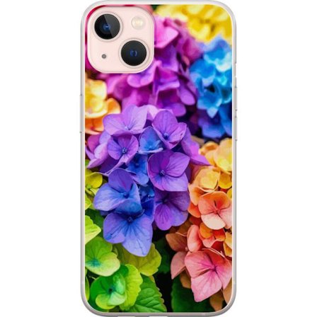 Yhteensopiva Puhelinkuori Apple iPhone 13 mini Hydrangea kukkia hortensia kukkia värikkäitä sateenkaari kukkakuosi vaaleanpunainen sininen violetti ke