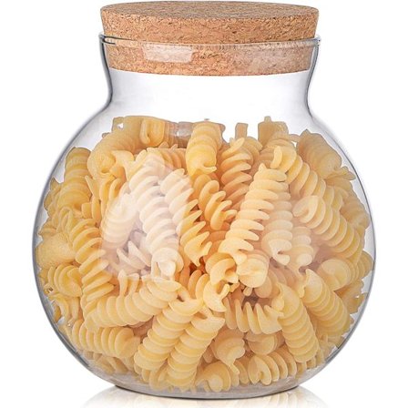 Glas krukke med låg, 1000 ml lufttætte opbevaringsbeholdere køkkenkrukker, tykkere kagedåse slikdåse med korklåg