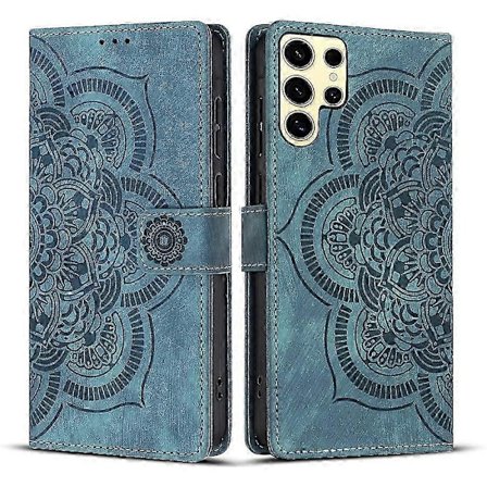 Frostat Läderfodral för Mandala Emed Retro Telefon Blå(FQ)