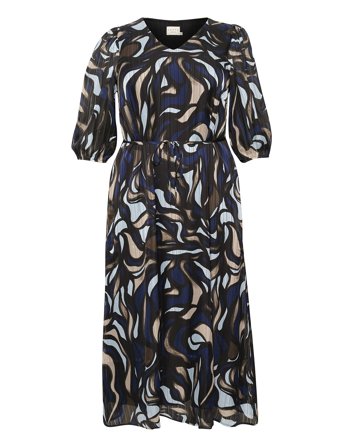Kcmarga Maxi Dress Maxikjole Festkjole Multi/patterned Kaffe Curve