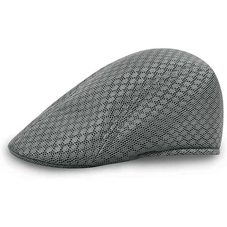 Grå Vintage mesh beret ivy cap menn flat cap pustende cap golf