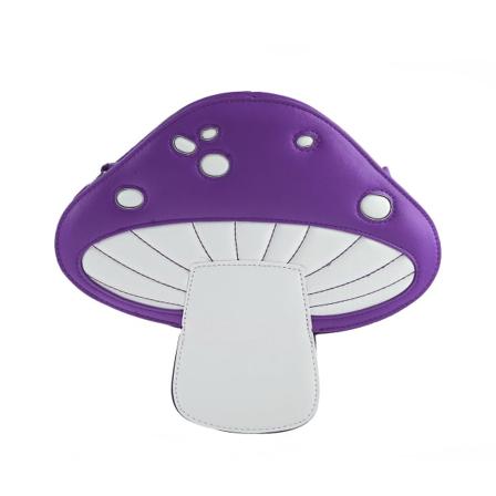 Naisten söpö sieni-muotoinen olkalaukku, loma-olkalaukut käsilaukku, violetti