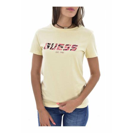 Guess, T-Shirts Geel, Dames, Maat:S,Katoen