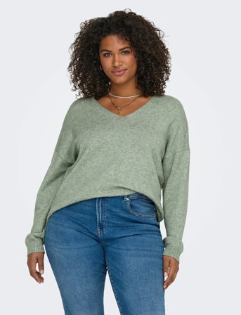 ONLY Carmakoma Carmargareta Ls Pullover Knt Noos - Green - 54