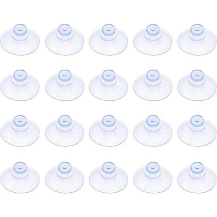 Sett med 20 små gjennomsiktige plastsugekopper, uten krok, 2