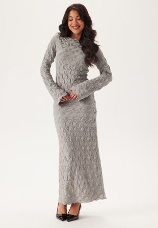 BUBBLEROOM Structure Long Sleeve Midi Dress Vaatteet