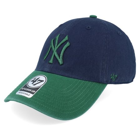 47 Brand - MLB Blau unconstructed Cap - New York Yankees Two Tone Clean Up Navy/Green Dad Cap / Unconstructed @ Hatstore