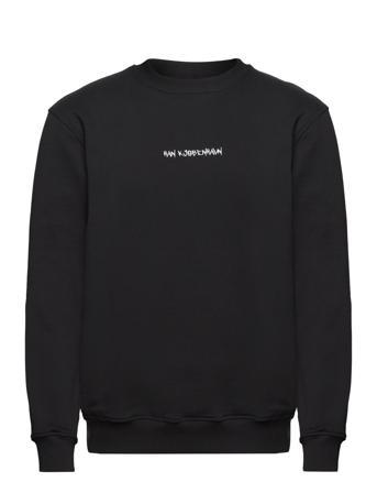 Graphic Font Regular Crewneck Designers Sweatshirts & Hoodies Sweatshirts Black HAN Kjøbenhavn