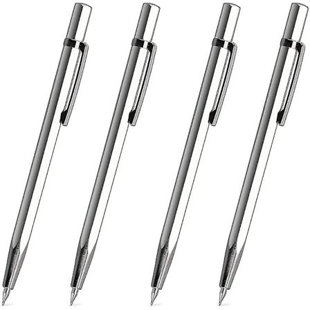4 stk graveringspenn bærbar metallpenn multifunksjonsverktøy skriverpenn legering glass keramikk plast, sølv