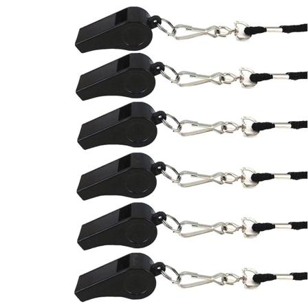 6 stk. fløyter Sportsdommerfløyte Plastfløyte Fløyter Fløyte Lanyard