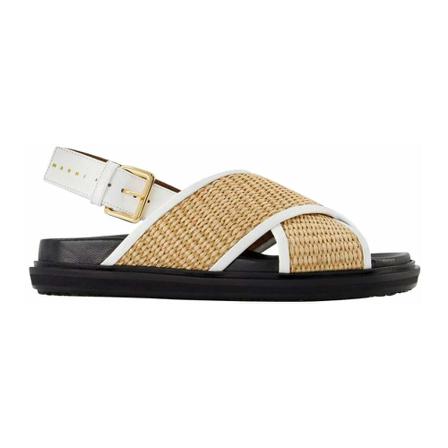 Marni Pre-owned, Pre-owned Fussbett Sandals Beige, Dames, Maat:37 EU