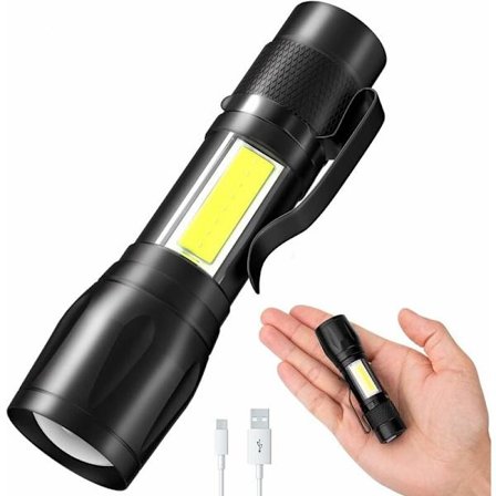 Mini ficklampa, zoombar justerbar ficklampa, 3 lägen ultra kraftfull