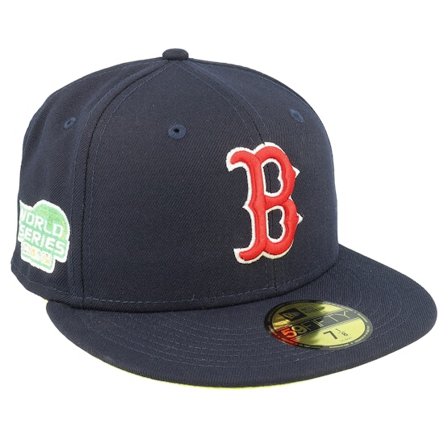 New Era - MLB Ble fitted Czapka Z Daszkiem - Boston Red Sox 59FIFTY Citruspop Navy/Yellow Fitted @ Hatstore