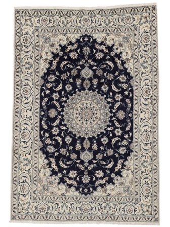 203X295 Tapis Naïn D'orient Noir/Gris Foncé (Laine, Perse) Carpetvista