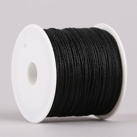 #(180m) 1mm Nylon Käsinneulonta Lankaa DIY Kaulakoru Korujen Valmistukseen Musta#