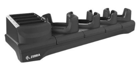 Zebra TC53/TC58 multi-slot cradle to charge 4 devices and 4 spare batteries, Includes Shims for device with or without rugged boot, Country specific
