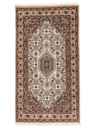 Annodato A Mano Bidjar Indo Tappeto 90X163 Di Lana Marrone/Beige Piccolo