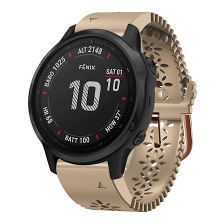 Khaki Khaki Silikon Armbandsrem kompatibel med Garmin Fenix 6S Pro