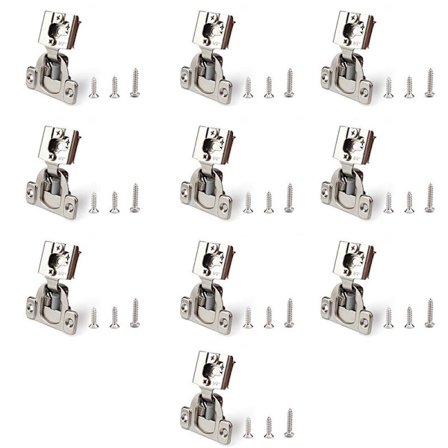 10 stk. serie myk lukking hengsel 1/2 tommers maskinvare skjult skapdør nikkelbelagt kompakt overlegg hengsler for ramme nikkelbelagt rammeløs front