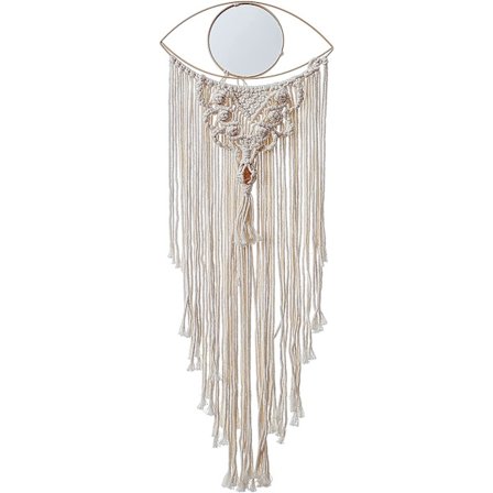 Bohemsk stil veggteppe i bomull med frynser