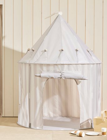Kid's Concept Play Tent Stripe Grey Star - Grey - ONE SIZE