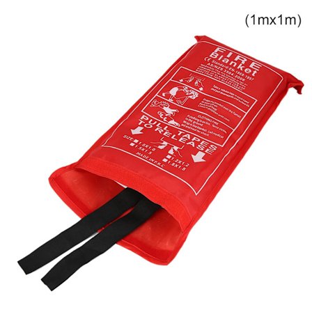 Glassfiber Brannteppe for Nødssituasjoner 1m x 1m for Kjøkken Camping Peis Grill Bil