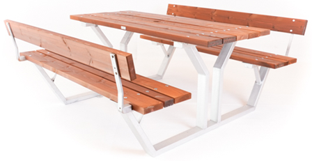 Eden Wood Nova EW 50917-6 Picknickbord med ryggstöd Brun, Utemöbler