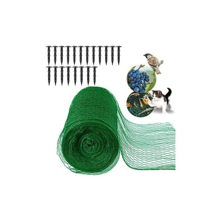 Fuglenet, 4x12m grønt havenet, beskyttelsesnet til plantenet, planter, frugter, blomster og grøntsager