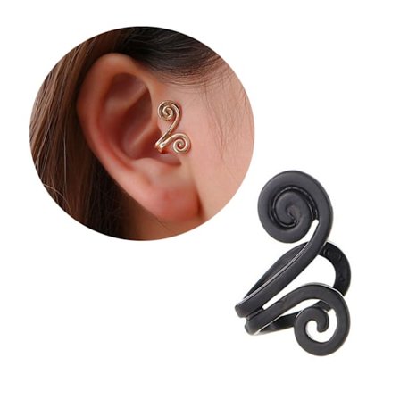 Falsk helix tragus piercing øre øreringe øre manchet uden huller sort