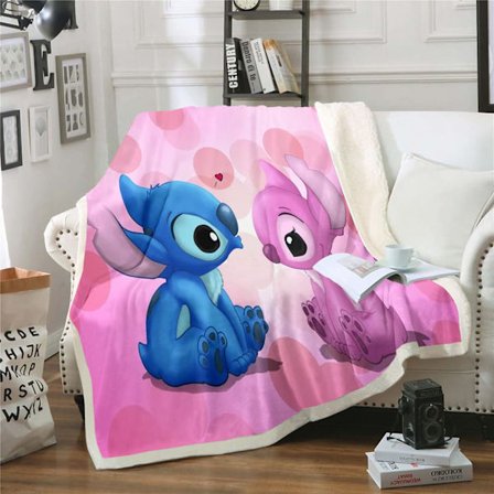 3D-digitaltryckt filt, Stitch Lammfleece tjock filt, Barnfilt med luftkonditionering