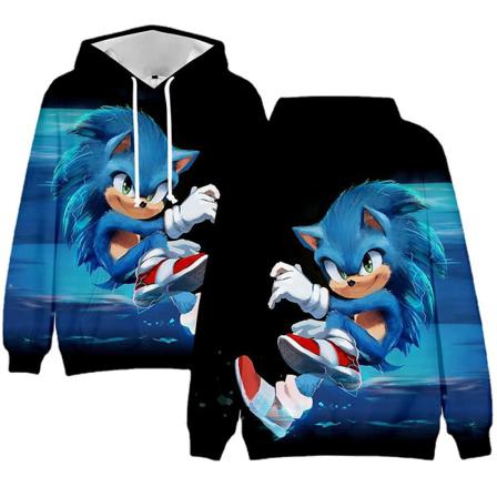 Barntröja Sonic Hoodie Barns Casual Sweater-i 130