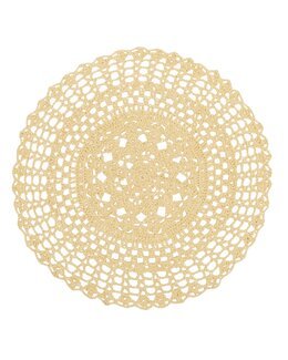 Dækkeserviet Britta hæklet ensfarvet Gul