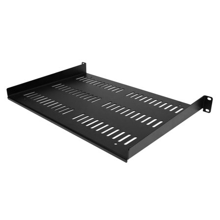 StarTech 1U Vented Server Rack Cabinet Shelf, 12in Deep Fixed Cantilever Tray, Rackmount Shelf for 19" AV/Data/Network Equipment Enclosure w/ Cage