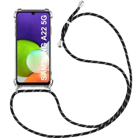 Beskyttelsesskal - PROSHOP - til Samsung Galaxy A22 5G - Fleksibel - Stødabsorberende - Sort Snor