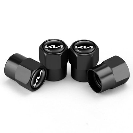 4 st. anpassade ventilhattar till bil - svart, metallventilhattar till bil, passar