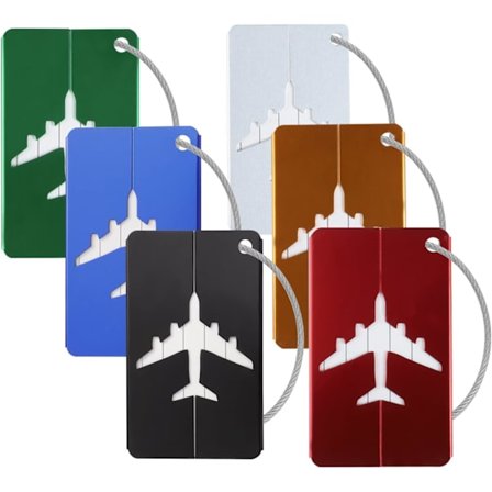 6 kappaletta matkatavaralappu, alumiiniseos matkalaukku lappu ruostumattomasta