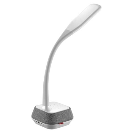 Platinett bordlampe med høyttaler og USB-lader PDLM6U 18W (44126)