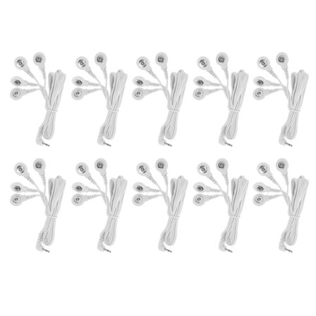 Digital TENS Massage Maskin Elektrod Sladd Kabel 10st 2.5mm 4 Knapp