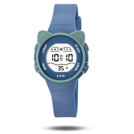 Digital sportsklokke for barn, treningsmåler med vekkerklokke, stoppeklokke, vanntette klokker uten app