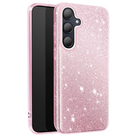 Coque Paillette - Samsung - Galaxy A35 - Ultra Ohut Silikoni - Vaaleanpunainen - Glamour