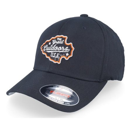 Wild Spirit - Schwarz Flexfit Cap - The Great Outdoors Usa Black Flexfit @ Hatstore