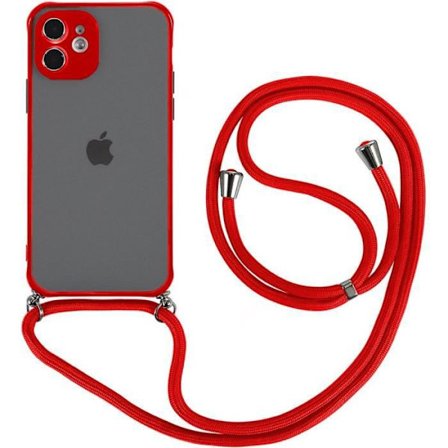 Coque Bandoulière - BOOLING - För iPhone 12 - Röd - Hård - Matt