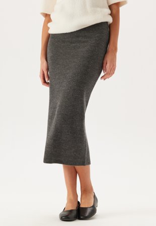 VILA Viluna Ankel Pencil Skirt Dark Grey Melange Klær