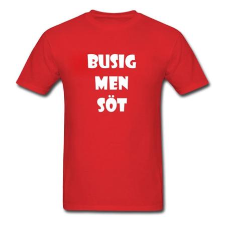 Barn T-shirt - Busig Men Söt Red "röd""110-120"