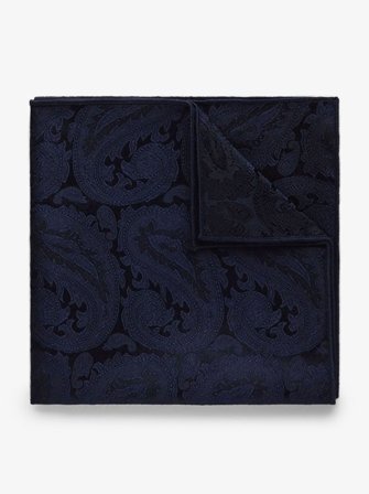 John Henric Men's Dark Blue Pocket Square Formal Size Onesize