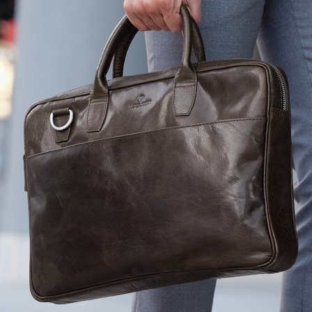 Sac Montreal Executive 15" en cuir marron foncé pour hommes - Sacs en cuir - pour Hommes - Lucleon