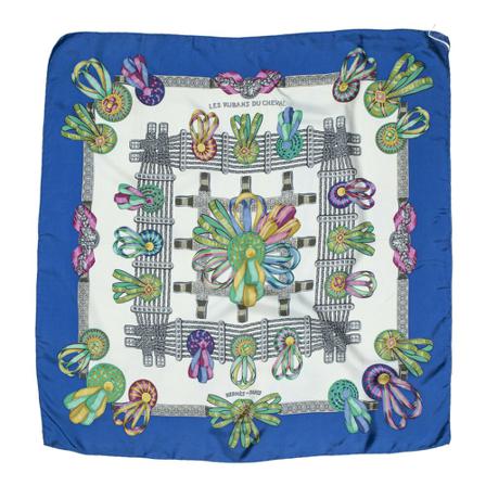 Hermès Vintage, Pre-owned Scarf Blauw, Dames, Maat:ONE Size